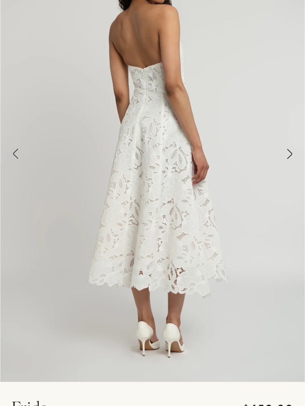 Jenny Yoo Frida White Strapless Lace Midi Dress - Picture 2 of 8